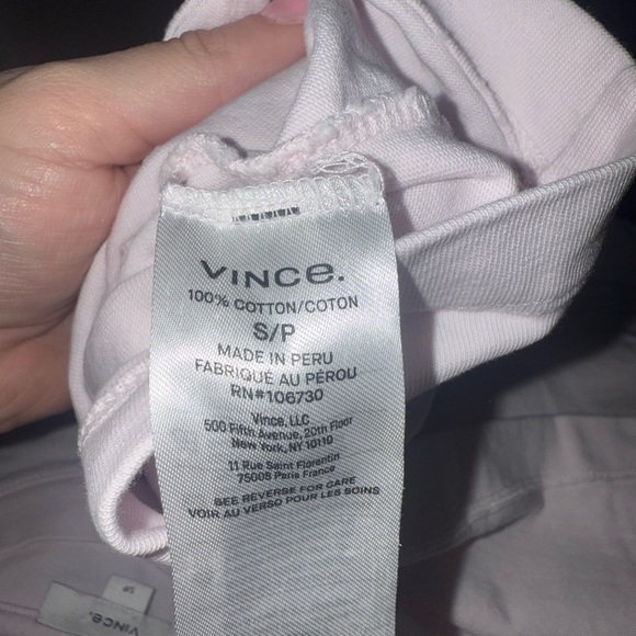 VINCE. Short Sleeve Side Tie Pink Cotton Dress Size Small - Picture 8 of 8